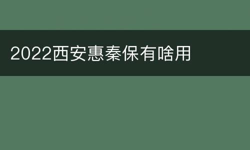 2022西安惠秦保有啥用