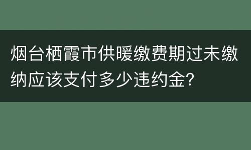 烟台栖霞市供暖缴费期过未缴纳应该支付多少违约金？