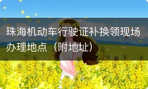珠海机动车行驶证补换领现场办理地点（附地址）
