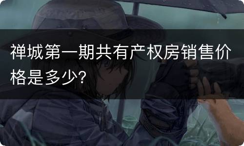 禅城第一期共有产权房销售价格是多少？