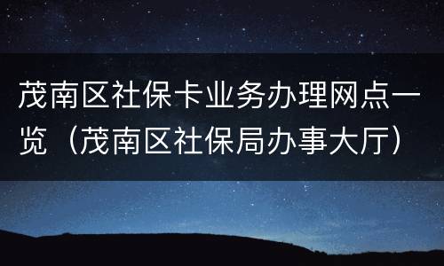 茂南区社保卡业务办理网点一览（茂南区社保局办事大厅）
