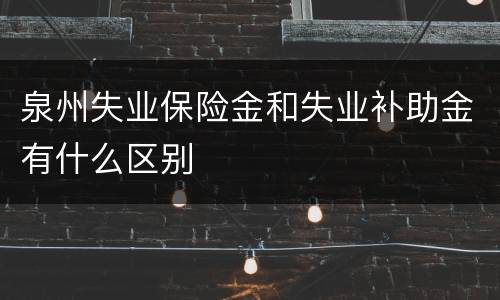 泉州失业保险金和失业补助金有什么区别