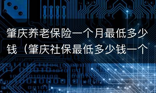 肇庆养老保险一个月最低多少钱（肇庆社保最低多少钱一个月）