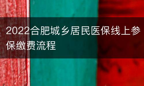 2022合肥城乡居民医保线上参保缴费流程