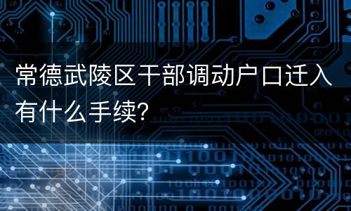 常德武陵区干部调动户口迁入有什么手续？
