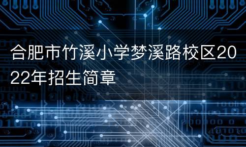 合肥市竹溪小学梦溪路校区2022年招生简章