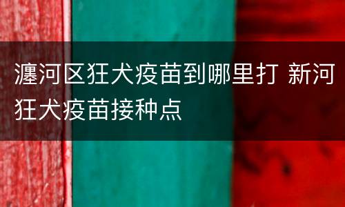 瀍河区狂犬疫苗到哪里打 新河狂犬疫苗接种点