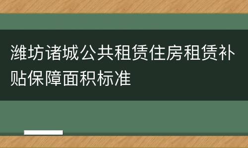潍坊诸城公共租赁住房租赁补贴保障面积标准