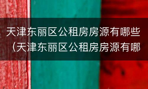 天津东丽区公租房房源有哪些（天津东丽区公租房房源有哪些呢）