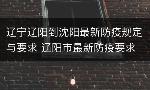 辽宁辽阳到沈阳最新防疫规定与要求 辽阳市最新防疫要求