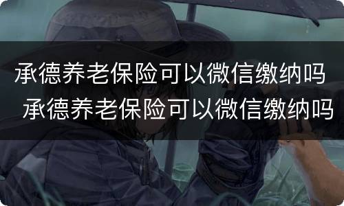 承德养老保险可以微信缴纳吗 承德养老保险可以微信缴纳吗怎么交