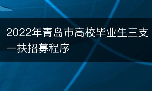 2022年青岛市高校毕业生三支一扶招募程序