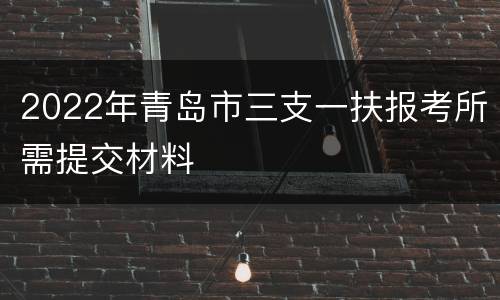 2022年青岛市三支一扶报考所需提交材料