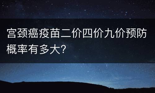 宫颈癌疫苗二价四价九价预防概率有多大?