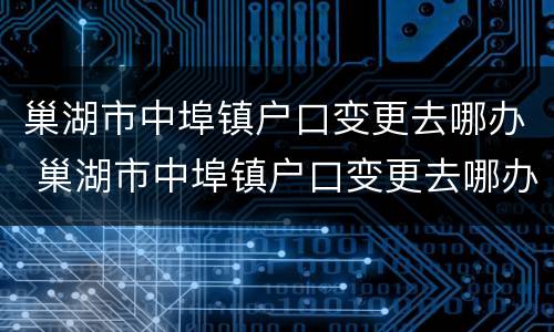 巢湖市中埠镇户口变更去哪办 巢湖市中埠镇户口变更去哪办理