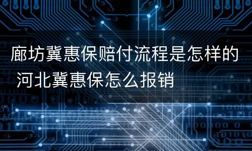 廊坊冀惠保赔付流程是怎样的 河北冀惠保怎么报销