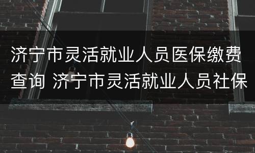 济宁市灵活就业人员医保缴费查询 济宁市灵活就业人员社保查询
