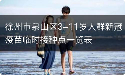 徐州市泉山区3-11岁人群新冠疫苗临时接种点一览表