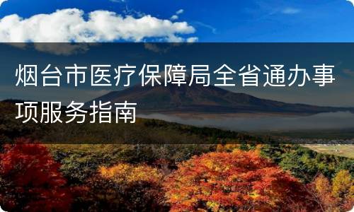 烟台市医疗保障局全省通办事项服务指南