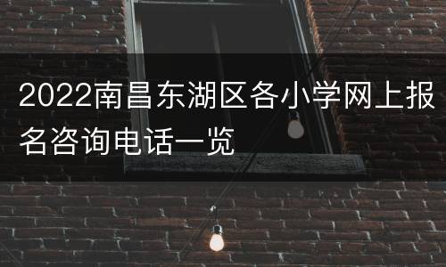2022南昌东湖区各小学网上报名咨询电话一览