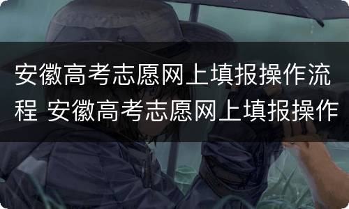 安徽高考志愿网上填报操作流程 安徽高考志愿网上填报操作流程图