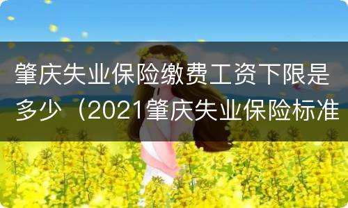 肇庆失业保险缴费工资下限是多少（2021肇庆失业保险标准）