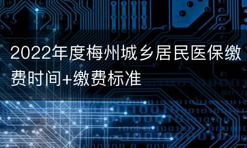 2022年度梅州城乡居民医保缴费时间+缴费标准