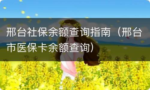 邢台社保余额查询指南（邢台市医保卡余额查询）