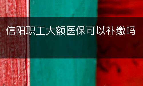 信阳职工大额医保可以补缴吗