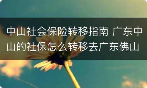 中山社会保险转移指南 广东中山的社保怎么转移去广东佛山