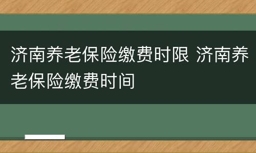 济南养老保险缴费时限 济南养老保险缴费时间