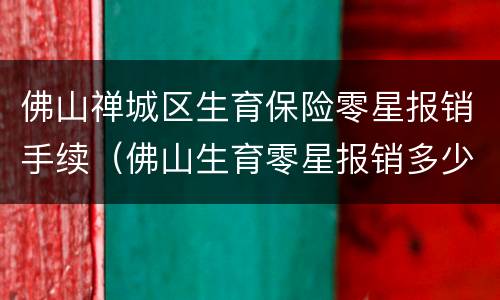 佛山禅城区生育保险零星报销手续（佛山生育零星报销多少钱）