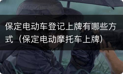 保定电动车登记上牌有哪些方式（保定电动摩托车上牌）