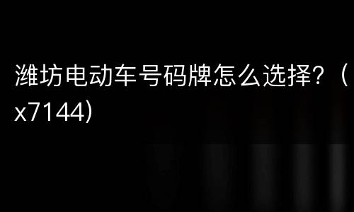 潍坊电动车号码牌怎么选择?（x7144）
