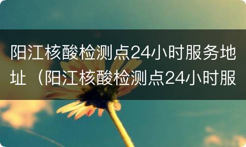阳江核酸检测点24小时服务地址（阳江核酸检测点24小时服务地址电话）