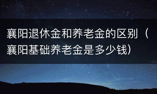 襄阳退休金和养老金的区别（襄阳基础养老金是多少钱）