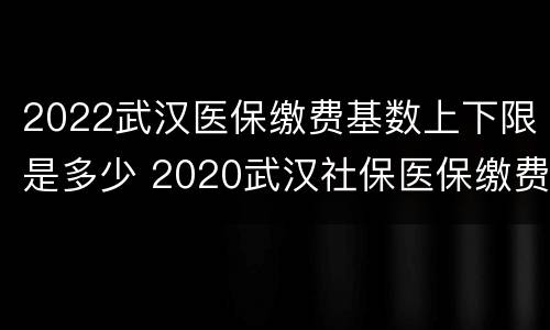 2022武汉医保缴费基数上下限是多少 2020武汉社保医保缴费基数档次