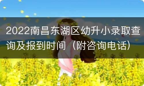 2022南昌东湖区幼升小录取查询及报到时间（附咨询电话）