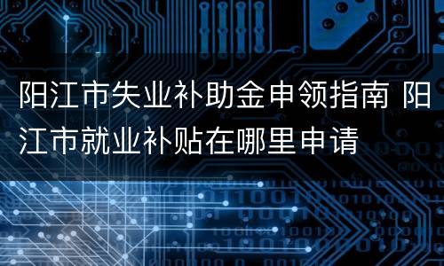 阳江市失业补助金申领指南 阳江市就业补贴在哪里申请