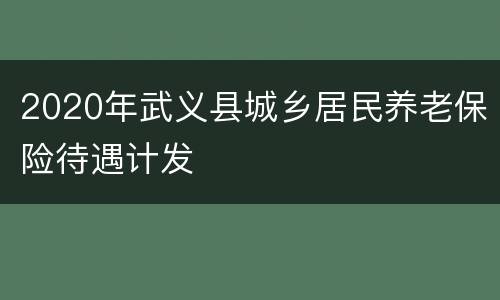 2020年武义县城乡居民养老保险待遇计发