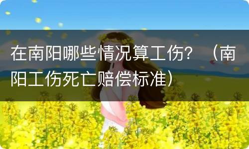 在南阳哪些情况算工伤？（南阳工伤死亡赔偿标准）