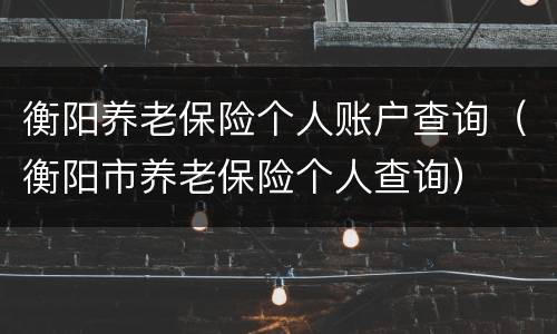 衡阳养老保险个人账户查询（衡阳市养老保险个人查询）