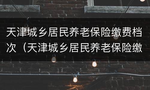 天津城乡居民养老保险缴费档次（天津城乡居民养老保险缴费档次与基本养老金）