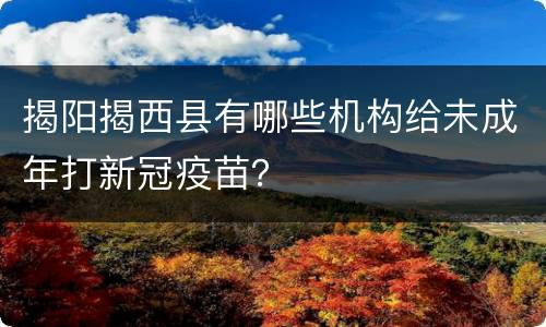 揭阳揭西县有哪些机构给未成年打新冠疫苗？