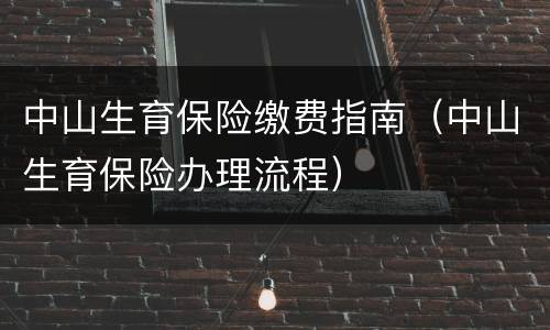 中山生育保险缴费指南（中山生育保险办理流程）
