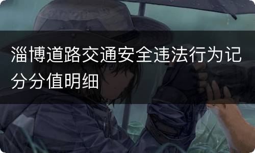 淄博道路交通安全违法行为记分分值明细