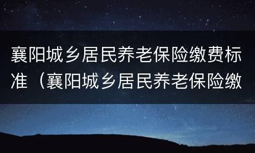 襄阳城乡居民养老保险缴费标准（襄阳城乡居民养老保险缴费标准是多少）