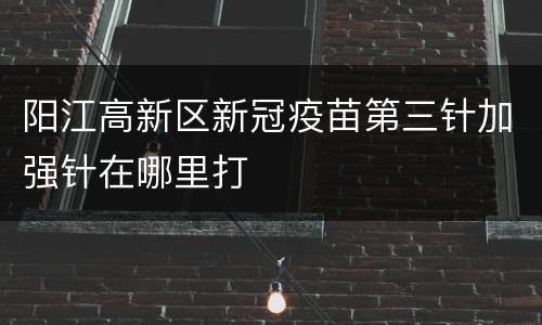 阳江高新区新冠疫苗第三针加强针在哪里打