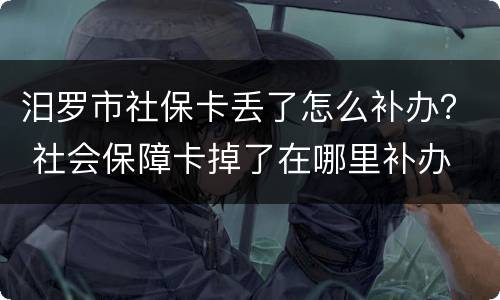 汨罗市社保卡丢了怎么补办？ 社会保障卡掉了在哪里补办