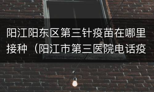 阳江阳东区第三针疫苗在哪里接种（阳江市第三医院电话疫苗）